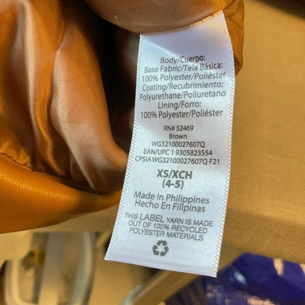 Wonder Nation Tan Leather Bomber Jacket